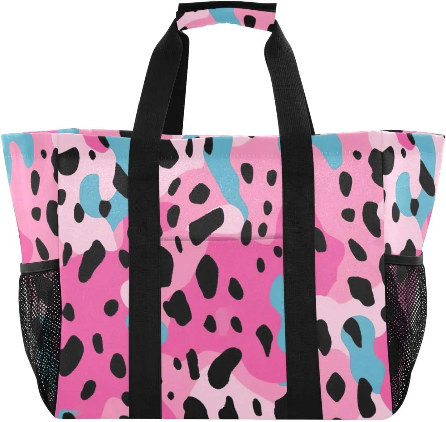 Nander Beautiful Leopard Print Foldable Tote Bag Waterproof Sandproof Women Beach Bag Handbag Gym Bag