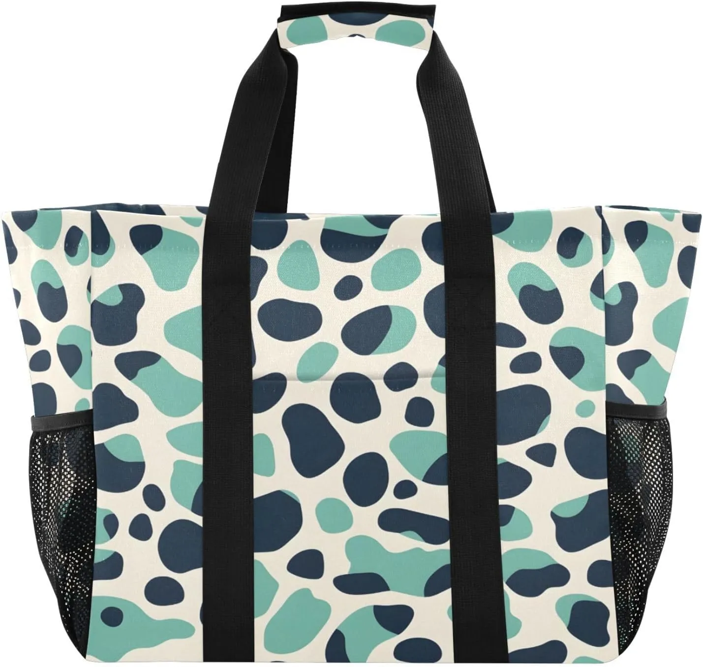 Nander Beautiful Leopard Print Foldable Tote Bag Waterproof Sandproof Women Beach Bag Handbag Gym Bag