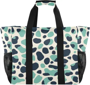 Nander Beautiful Leopard Print Foldable Tote Bag Waterproof Sandproof Women Beach Bag Handbag Gym Bag