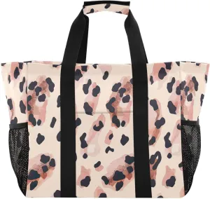 Nander Beautiful Leopard Print Texture Foldable Tote Bag Waterproof Sandproof Women Beach Bag Handbag Gym Bag