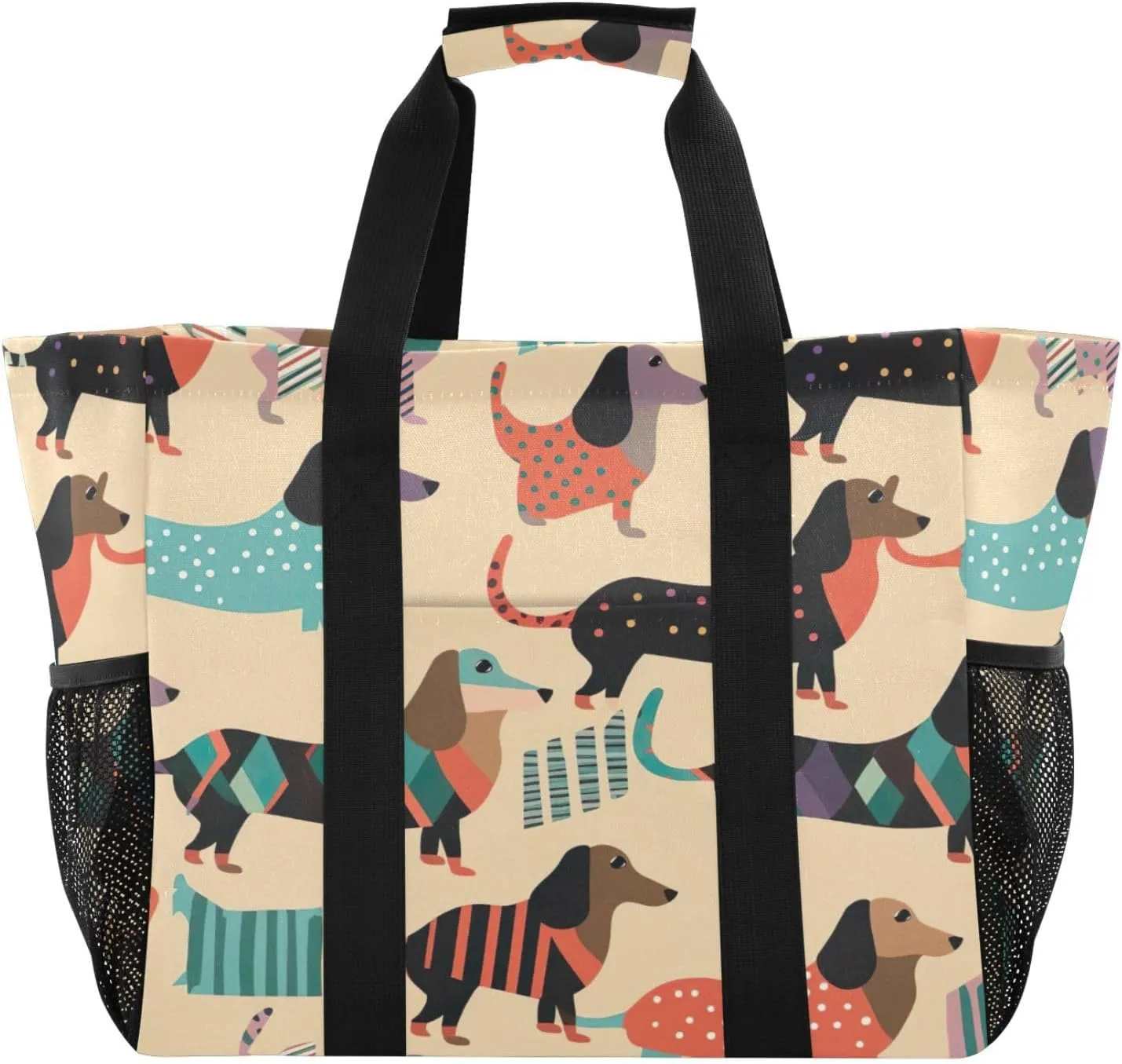 Nander Cute Dog Foldable Tote Bag Waterproof Sandproof Women Beach Bag Handbag Gym Bag