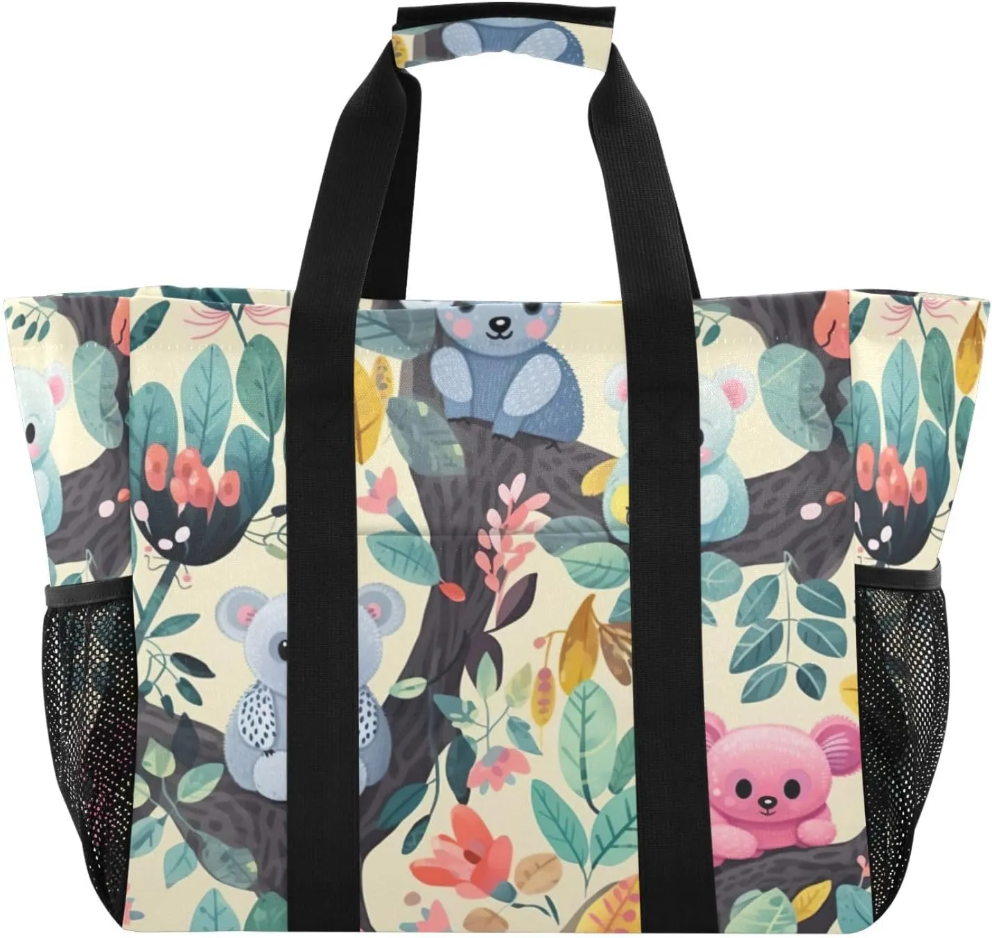 Nander Cute Koala Foldable Tote Bag Waterproof Sandproof Women Beach Bag Handbag Gym Bag Travel Shopping Bag