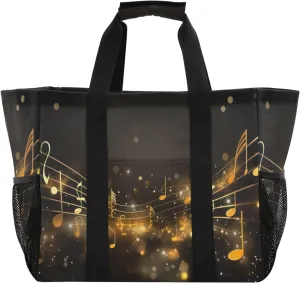 Nander Golden Note Foldable Tote Bag Waterproof Sandproof Women Beach Bag Handbag Gym Bag Travel Shopping Bag