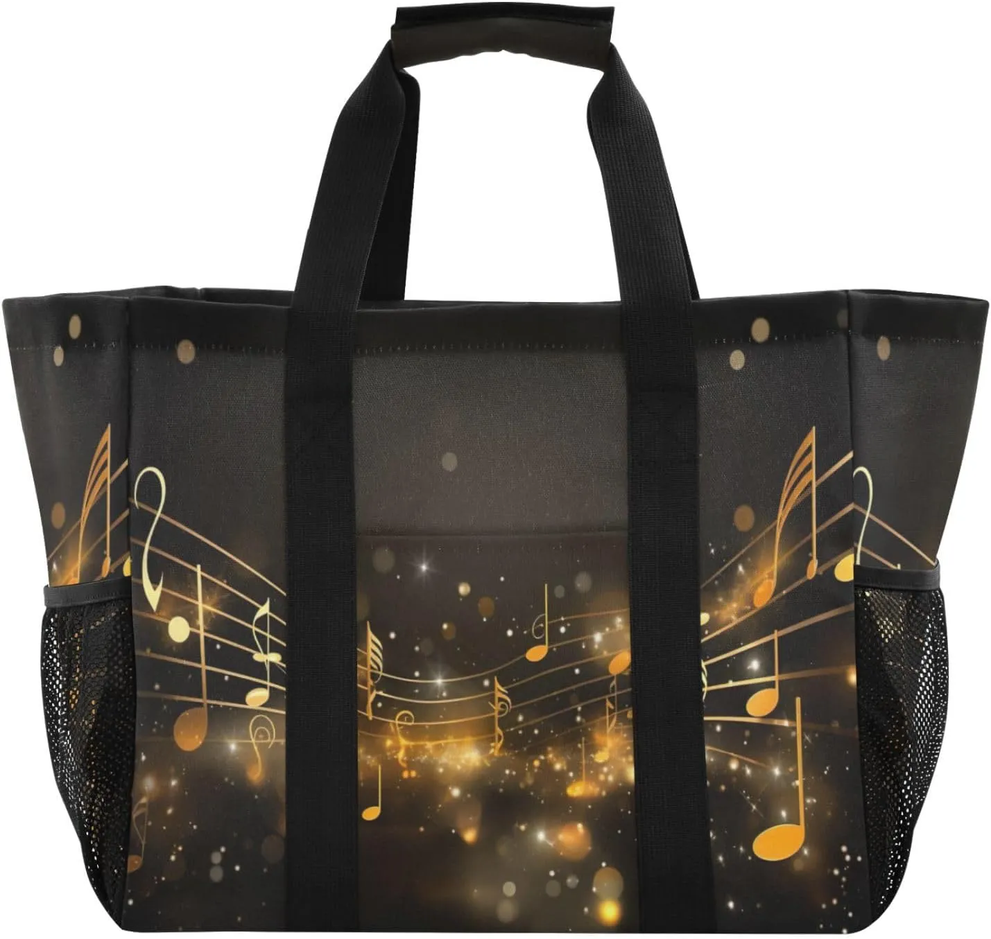 Nander Golden Note Foldable Tote Bag Waterproof Sandproof Women Beach Bag Handbag Gym Bag Travel Shopping Bag