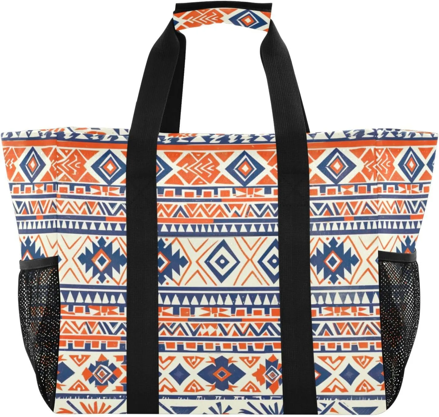 Nander Tribal Aztec Print Foldable Tote Bag Waterproof Sandproof Women Beach Bag Handbag Gym Bag Travel Shopping Bag