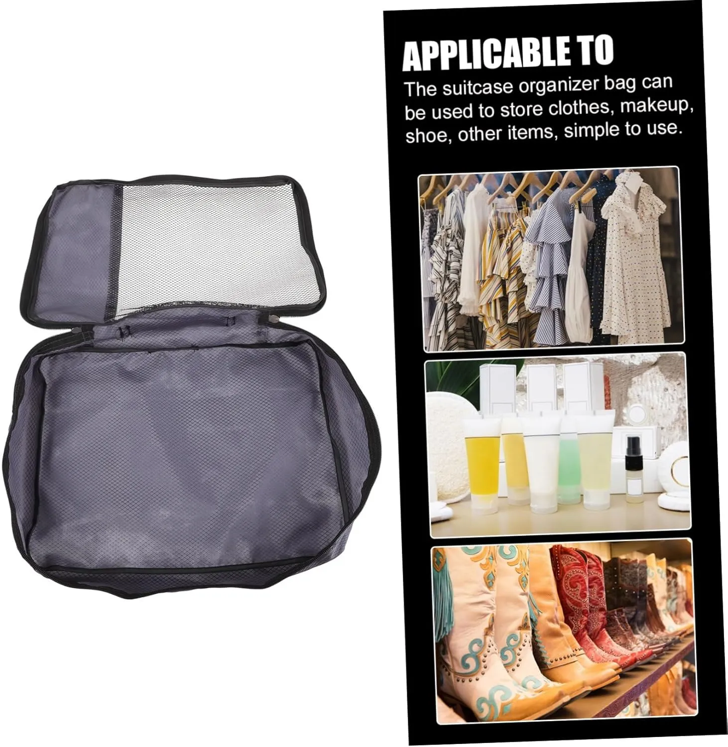 NOLITOY Travel Suitcase Organizer Bag for Women Luggage Storage Bag Zipper Easy to Use for Packing Clothes Makeup