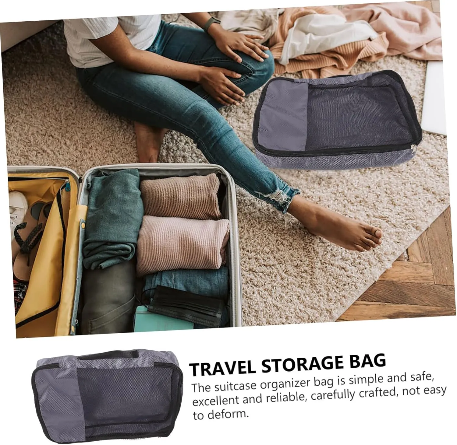 NOLITOY Travel Suitcase Organizer Bag for Women Luggage Storage Bag Zipper Easy to Use for Packing Clothes Makeup
