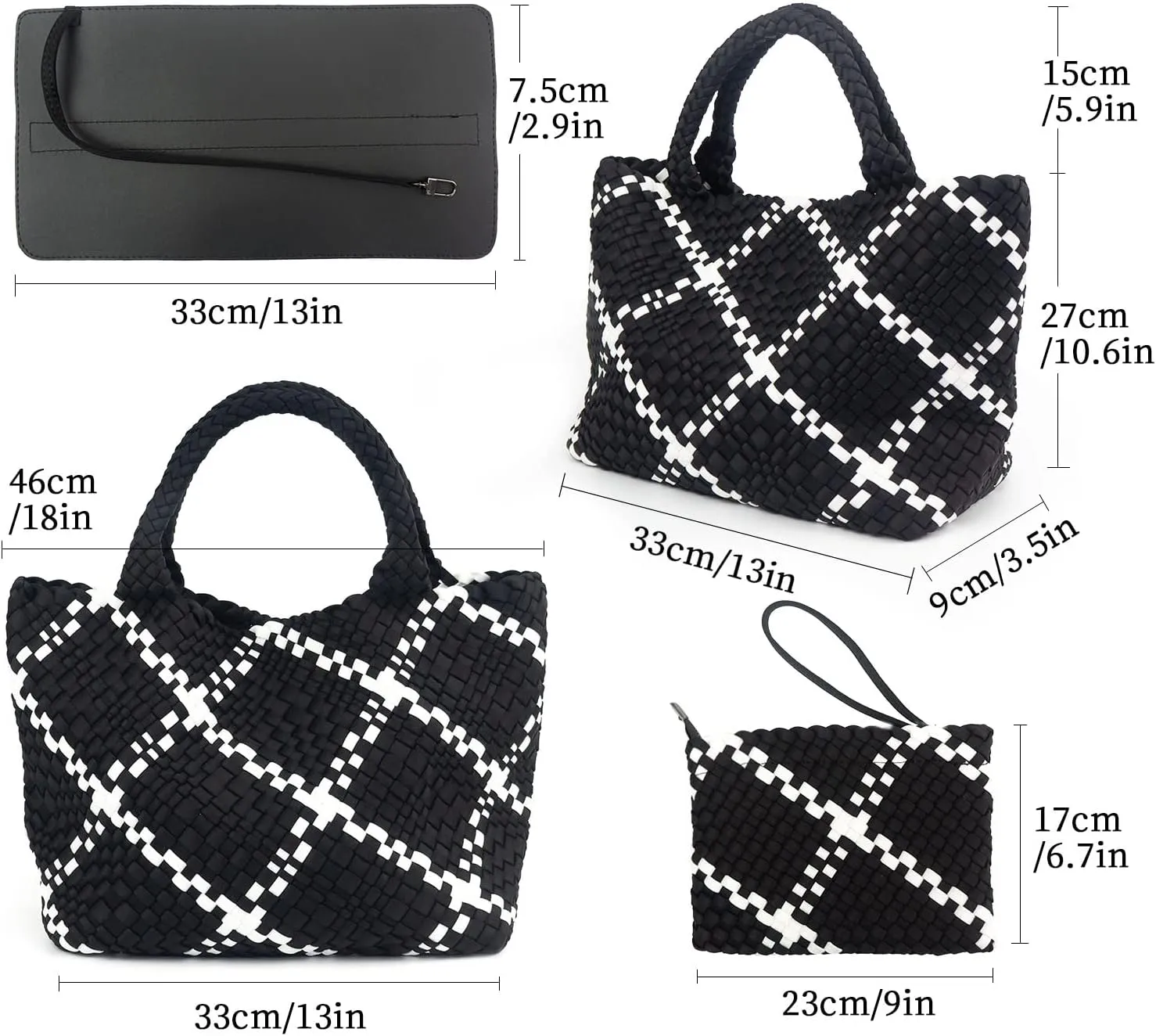 ORAD Women Tote Bag Large Neoprene Tote Bag Fashion Woven Bag Neoprene Tote Handbag Roomy Shoulder Bags for Beach, Gym, Trave