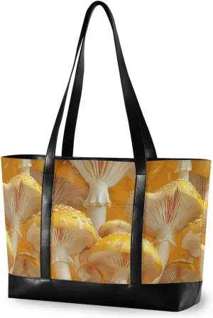 Original Mushroom Duck Yellow modern tote bags for women with zipper for nurses with bolsos secret para mujeres