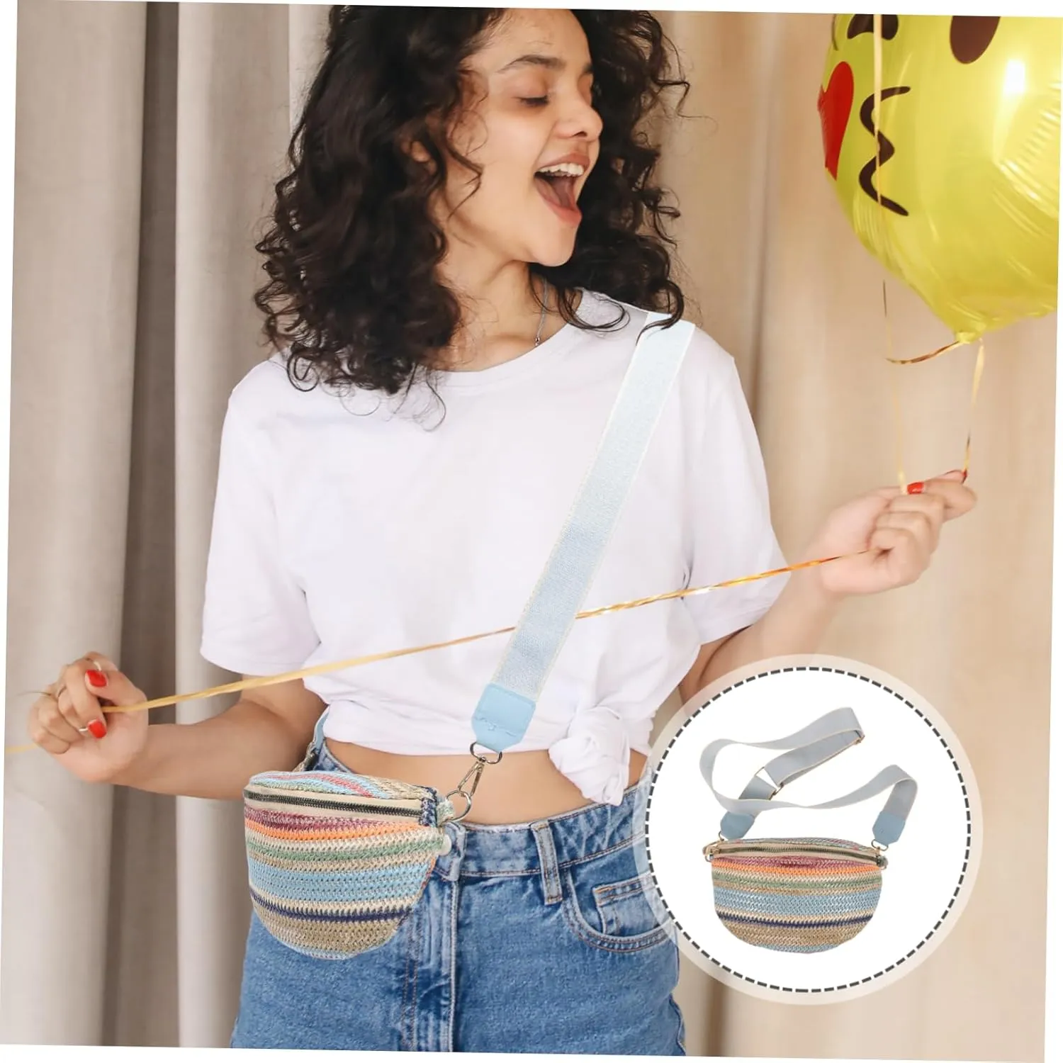 Pack Straw Chest Bag Decorative Waist Bags Fashion Belt Bag Outdoor Waist Bag Belt Bags for Women Trendy