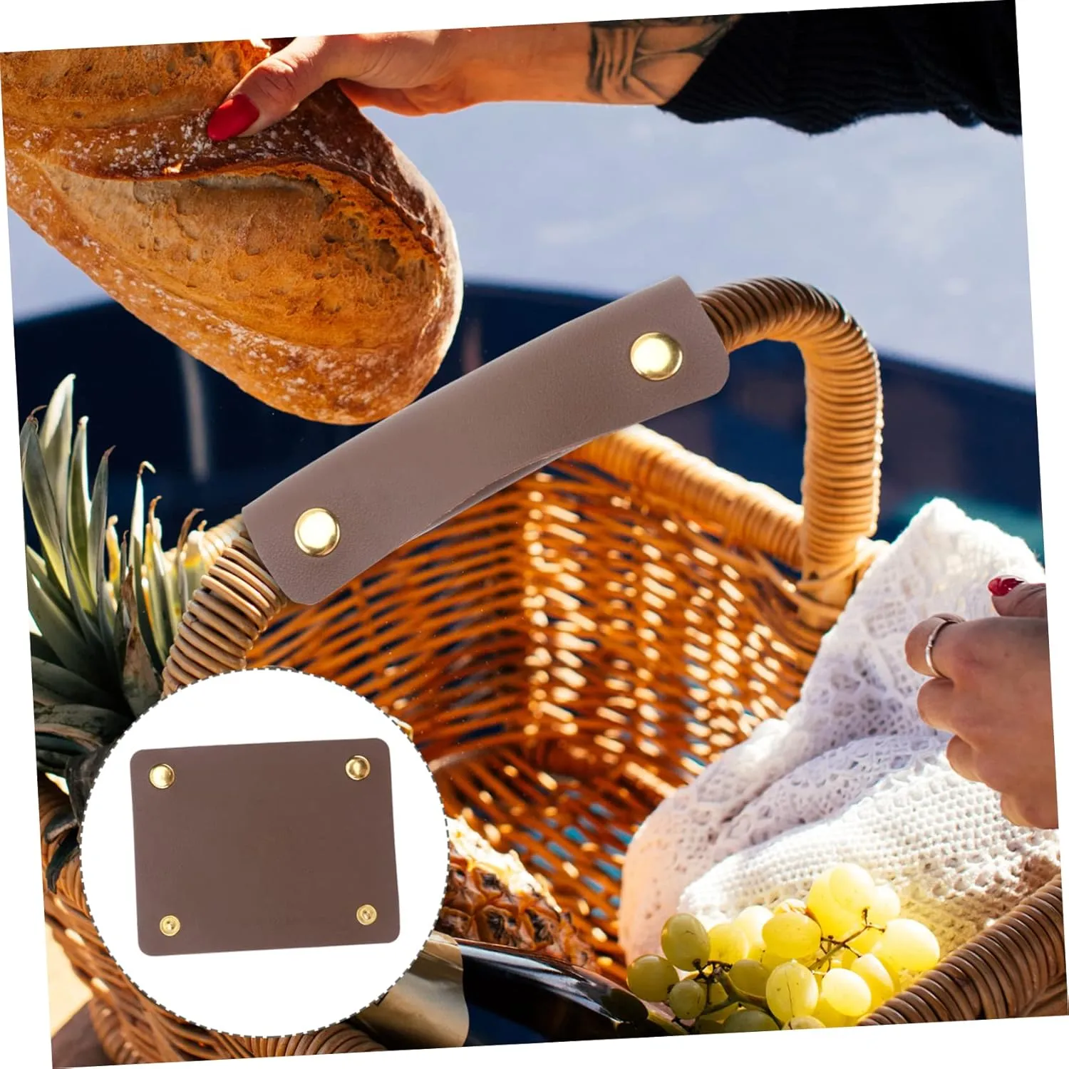 PartyKindom Bag Handle Wrap for Luggage Wallet Handle Protector Pu Leather Purse Saddle Bag Hand Protector