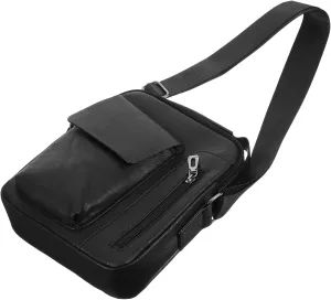 PartyKindom Business Men Casual Crossbody Bag Multi Function Waist Pack for Travel Sports Daily Use Stylish Shoulder Pouch Black for Essentials Wallet Keys