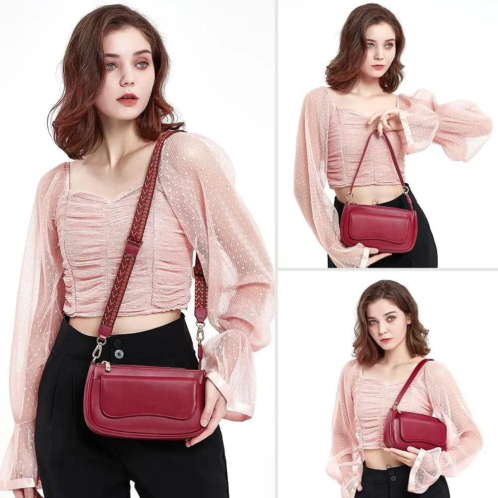 Peacocktion Shoulder Bag for Women Trendy Small Vegan Leather Crossbody Purses Handbags