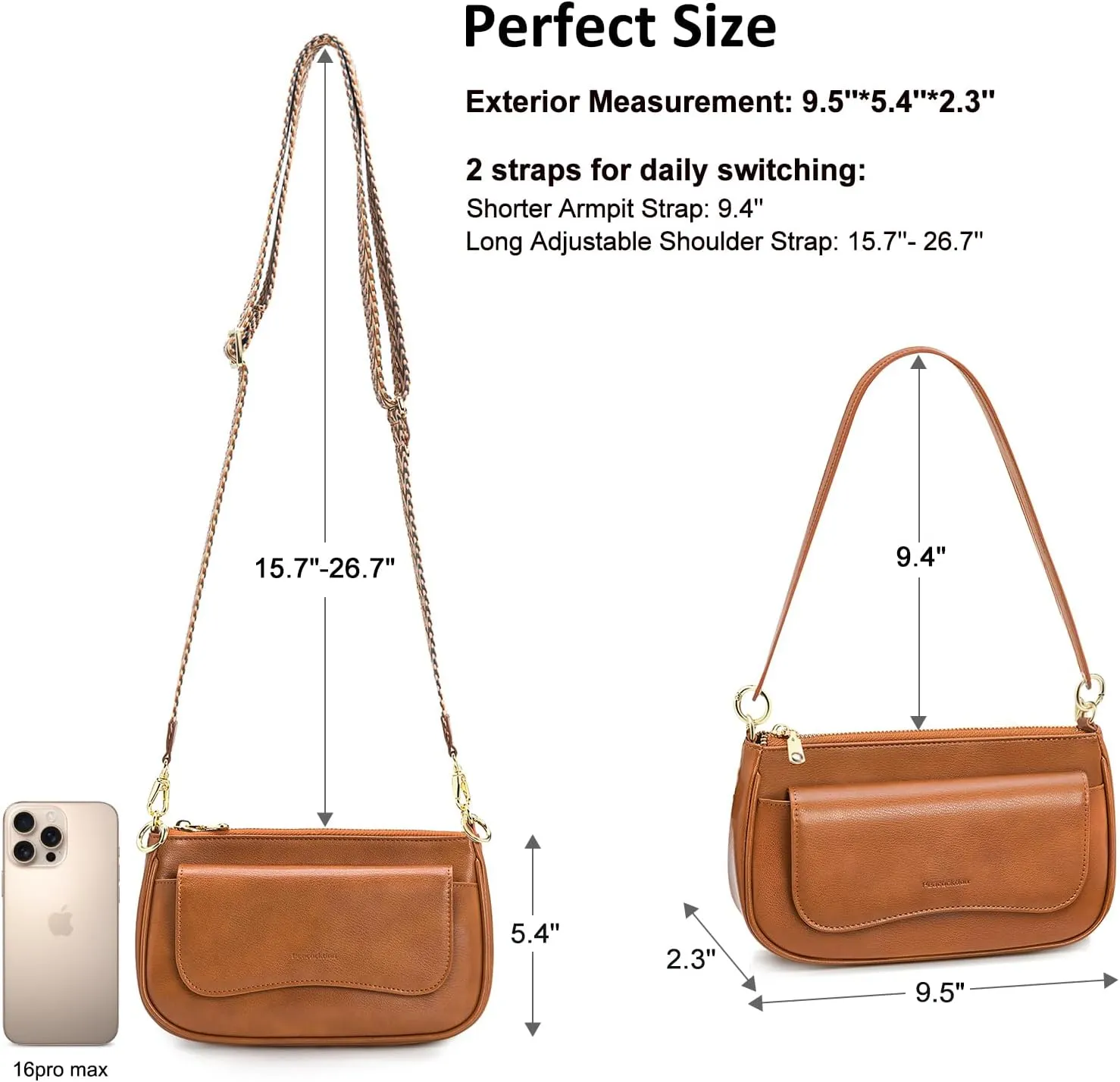 Peacocktion Shoulder Bag for Women Trendy Small Vegan Leather Crossbody Purses Handbags