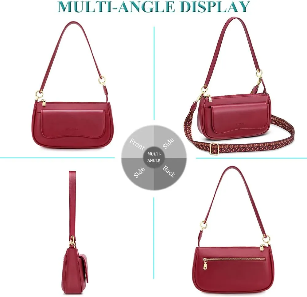 Peacocktion Shoulder Bag for Women Trendy Small Vegan Leather Crossbody Purses Handbags