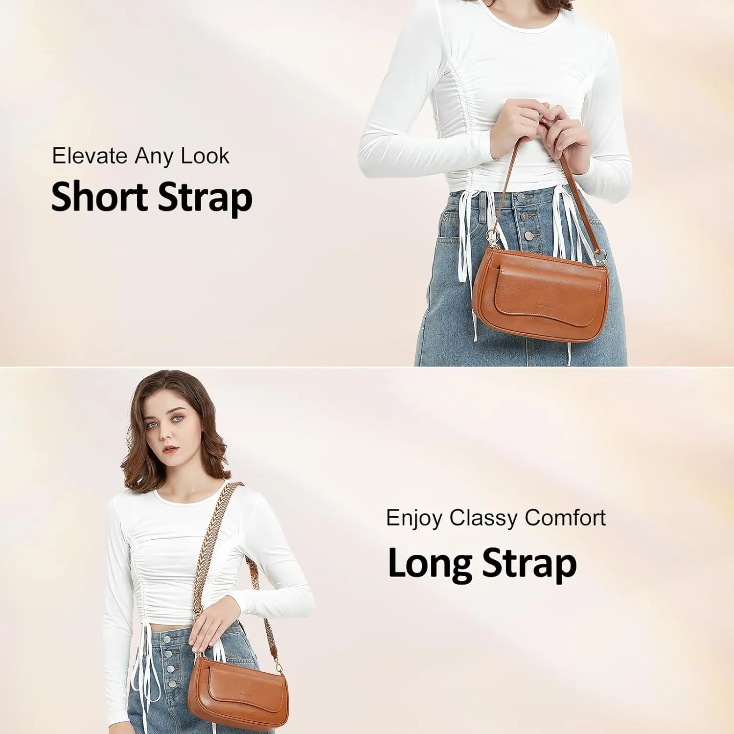 Peacocktion Shoulder Bag for Women Trendy Small Vegan Leather Crossbody Purses Handbags