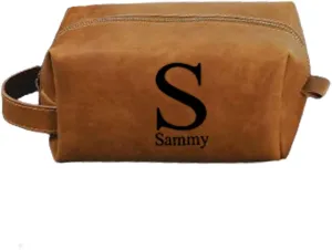Personalized Leather Mens Toiletry BagCustom Travel Makeup Bag Engraved Dopp Kit Cosmetic Bag Father Groomsmen Boy Friend Gifts