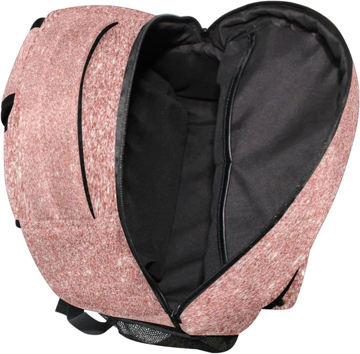 Pfrewn Custom Rose Pink Glitter Backpacks Personalized Bookbag with Name Boys Girls School Backpack 17"