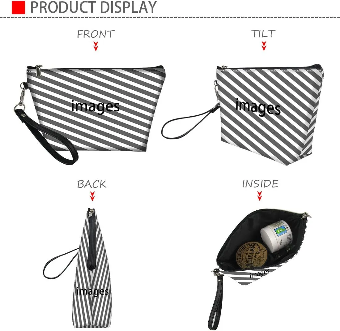 Poceacles Colorful Cats Print Small Makeup Bag for Purse for Women Cute Cosmetic Bag Large Capacity PU Leather Makeup Bags Travel Toiletry Bag Organizer Pouch with Wrist Strap