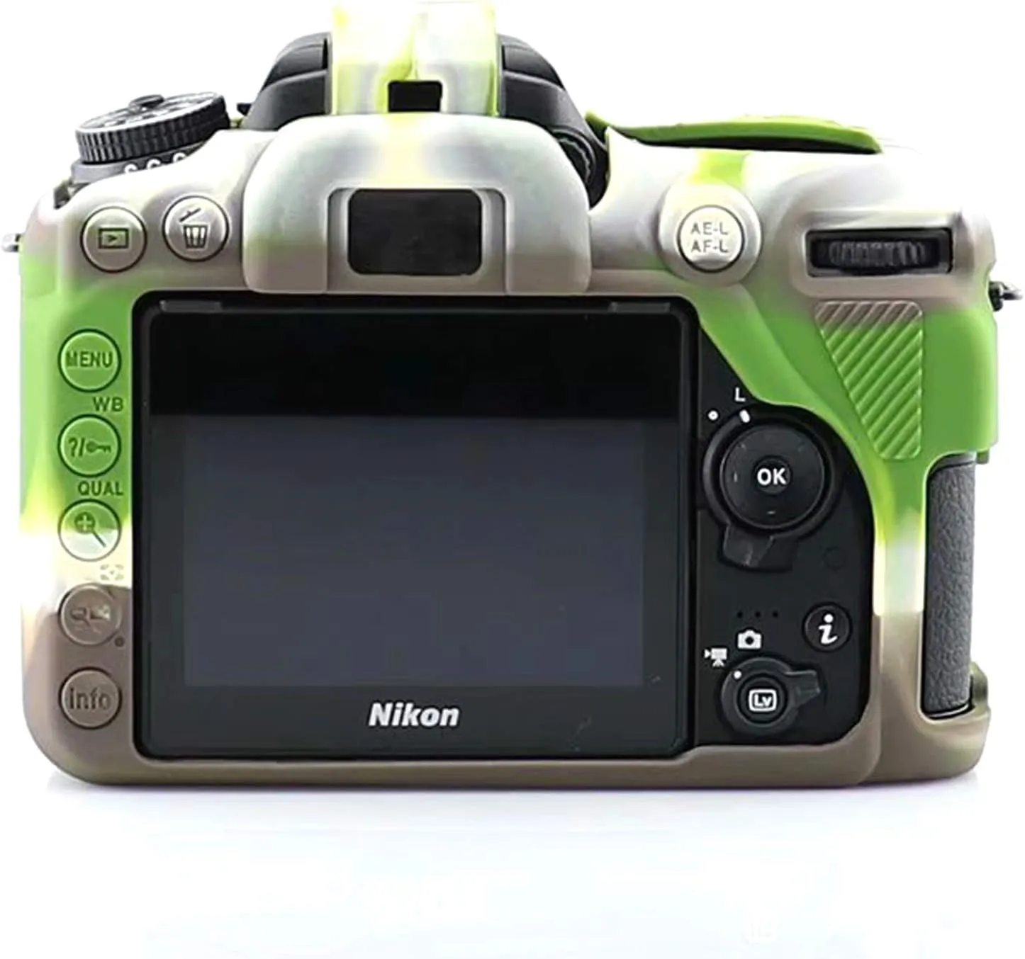 Professional Secure Silicone Camera Cases Bag Housing Rubber Body Skin for Nikon D7500 Digital SLR Camera (Green)