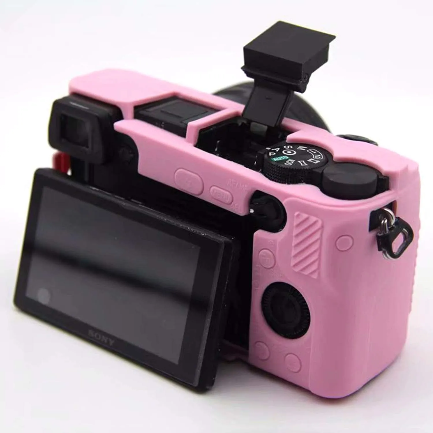 Professional Secure Silicone Camera Cases Bag Housing Rubber Body Skin for Sony Alpha a6400 Mirrorless Camera (Pink)