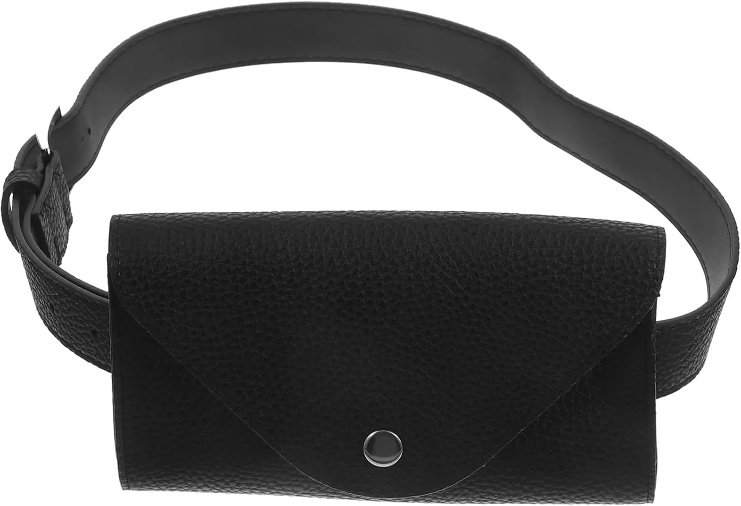 PU Black Mini Belt Bag for Women Waist Pack Versatile Phone Purse for Keys Id Passport for Travel Outdoors Casual Events
