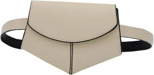 PU Leather Adjustable Belt Bag for Women Fashionable Waist Purse Crossbody Travel Bag Creamy White Versatile Fanny Pack for Everyday Use