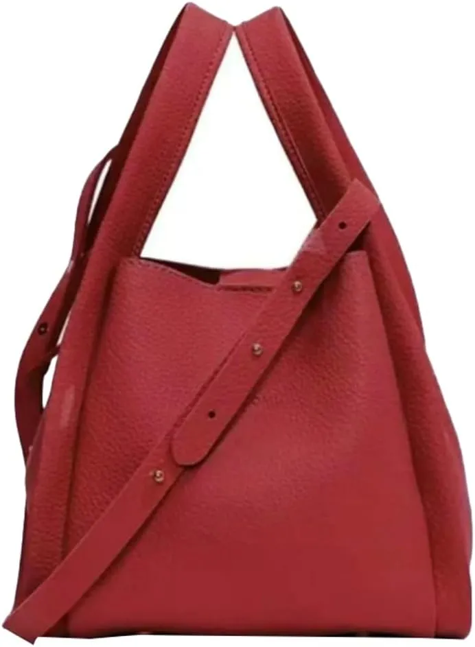 PU Leather Bucket Bags Vegetable Basket for Women Medium handbag Removable Shoulder Strap