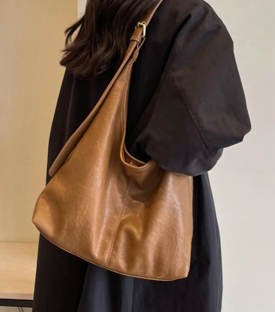 PU leather Hobo Bags for Women Stylish Slouchy Tote Handbag Large capacity 2pcs Vegan Tote Purse with Wallet