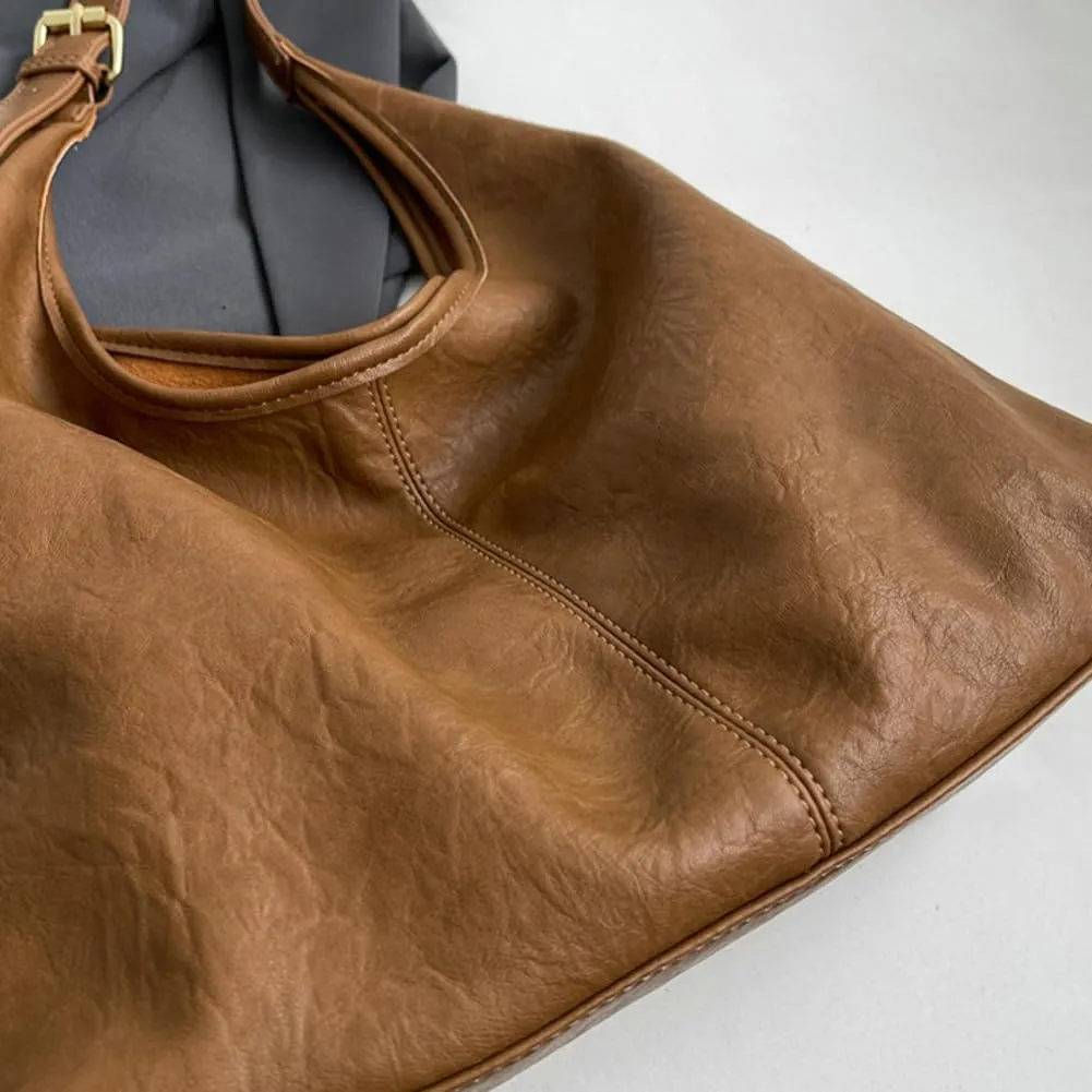PU leather Hobo Bags for Women Stylish Slouchy Tote Handbag Large capacity 2pcs Vegan Tote Purse with Wallet