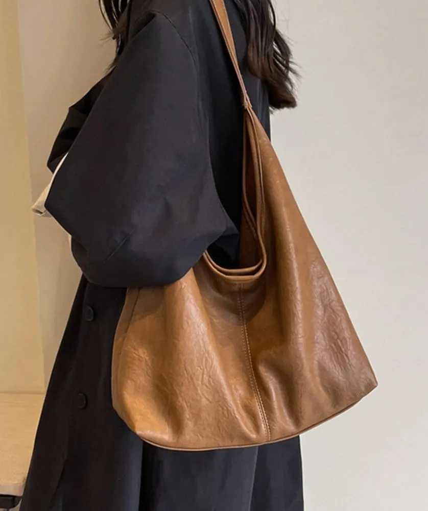 PU leather Hobo Bags for Women Stylish Slouchy Tote Handbag Large capacity 2pcs Vegan Tote Purse with Wallet