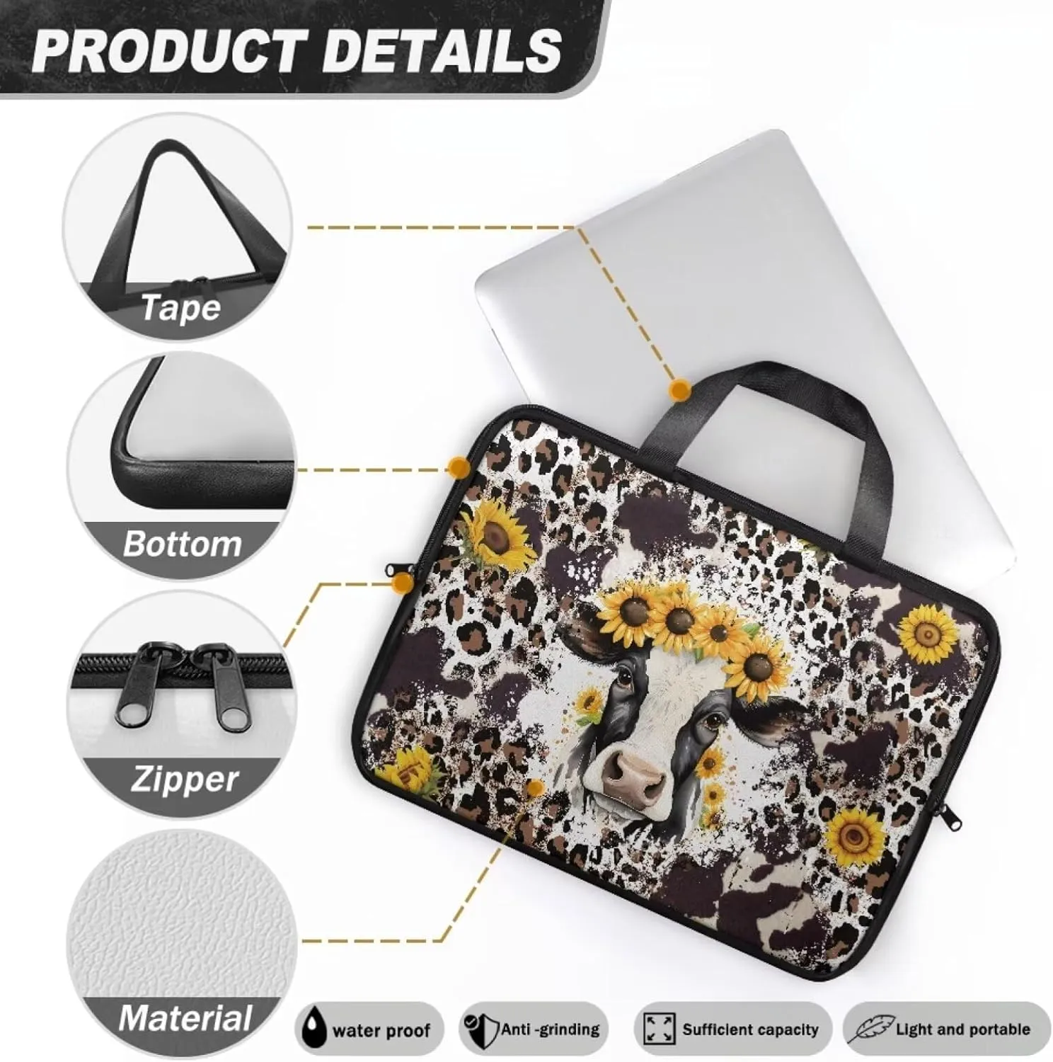 PU Leather Laptop Bag Design for Business Professional Commuter, Protective Sleeve Fits Laptop