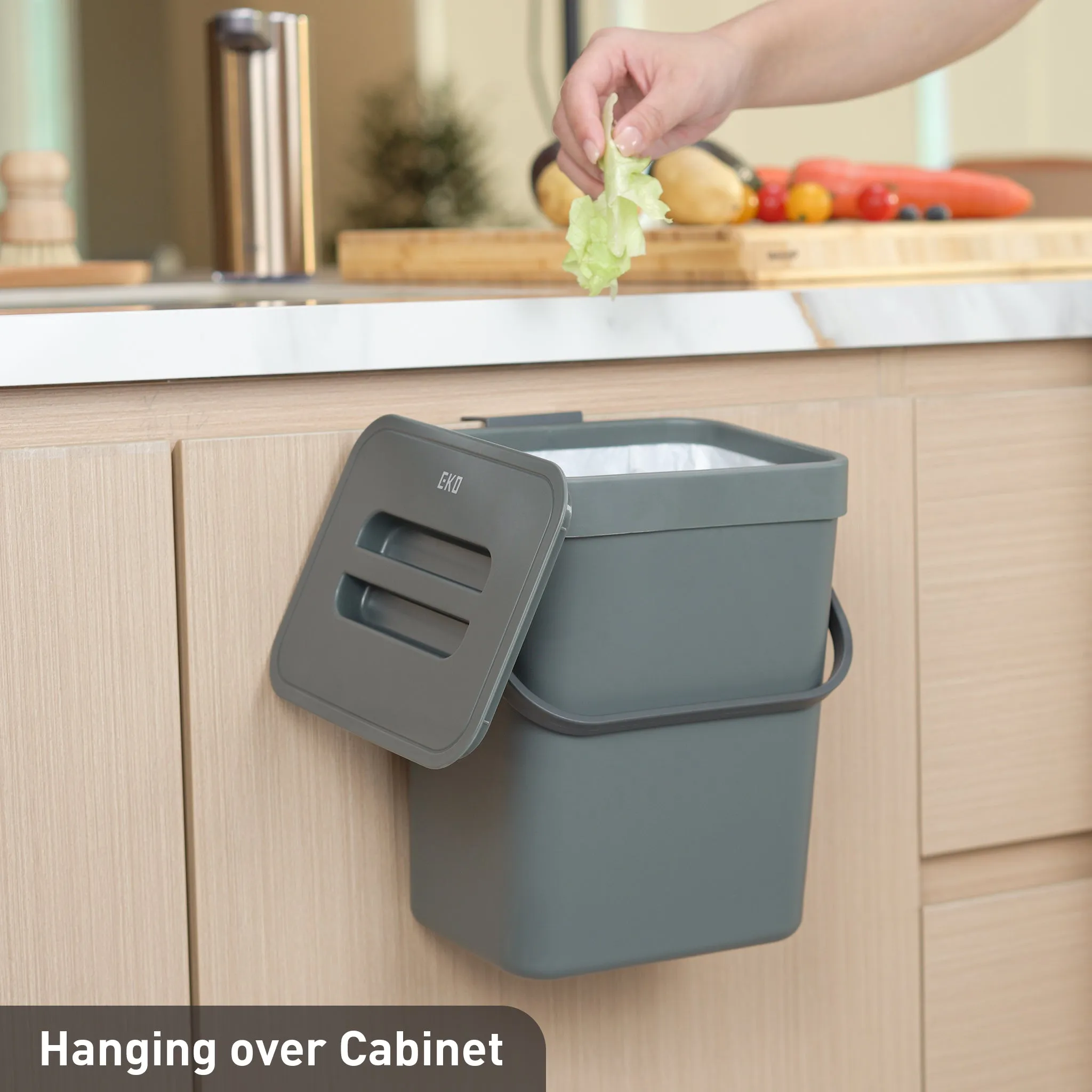 Puro Compost Bin with Lid - Dark Gray 5L / 1.32 Gal