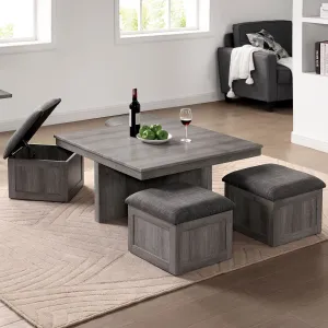 RADNOR Coffee Table w/ 4 Ottomans