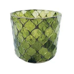 Recycled Glass Mosaic Tealight/Votive Holder - Green