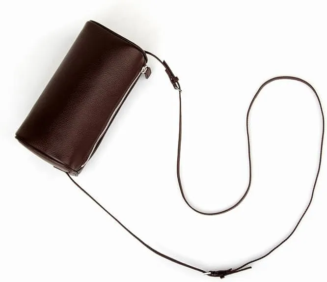 remium Full-Grained Leather Crossbody Purses for Women Hobo Bags Barrel Shoulder Purse with Zipper Pocket Handmade Stitching