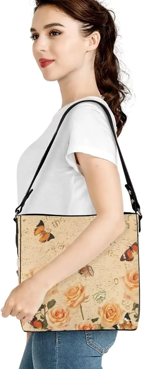 Retro Hobo Purse and Wallet Roomy Leather Bucket Bags with Straps and Pockets