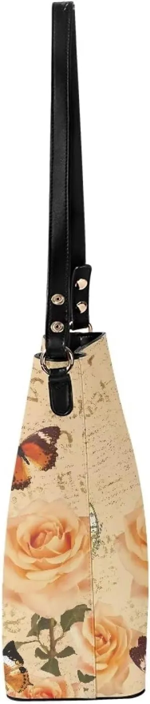 Retro Hobo Purse and Wallet Roomy Leather Bucket Bags with Straps and Pockets