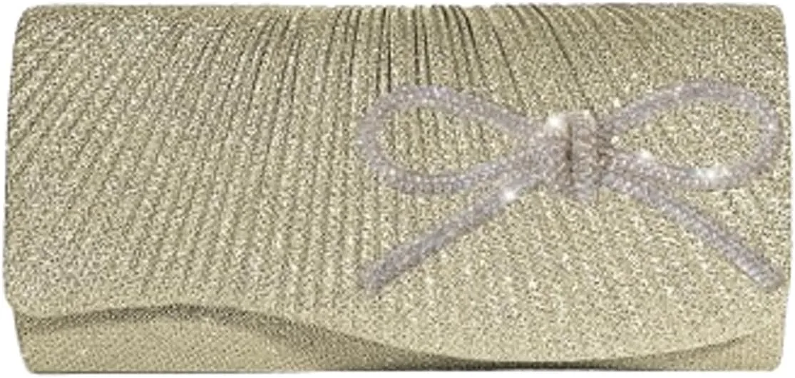 Rhinestone Bow Clutch Purses Women Chic Shiny Evening Handbag Evening Clutch Bag with Chain for Party Prom Wedding 2025