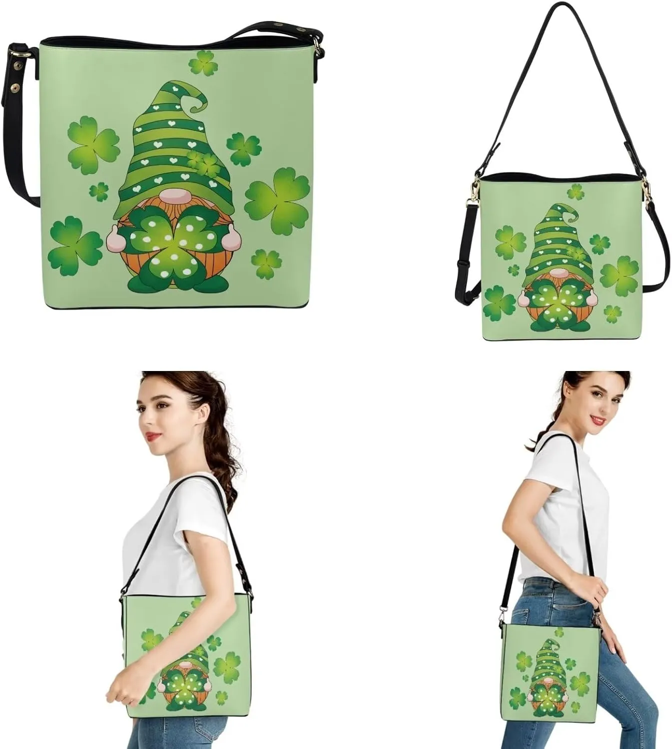 Rnyleeg Leather Hobo Bags for Women Crossbody Bags with Matching Waterproof Wallet 2 Pack Set