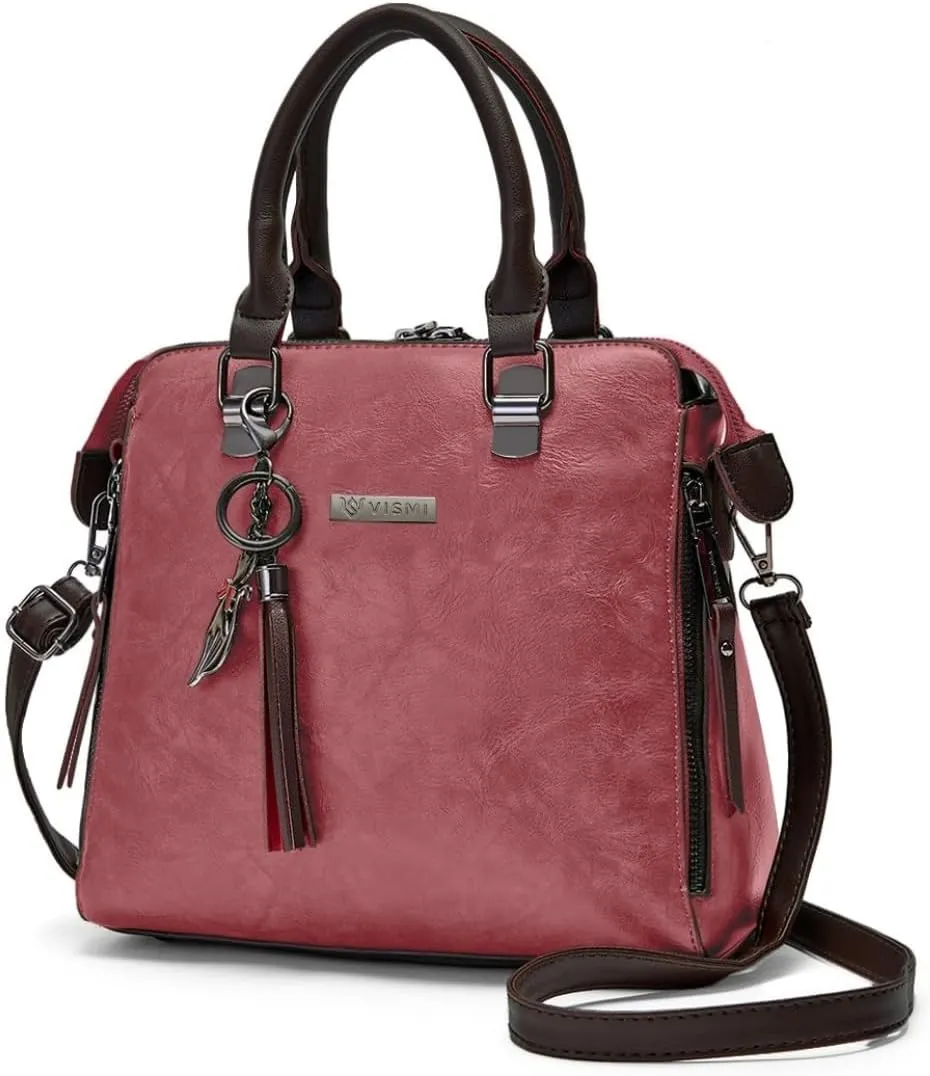 Satchel Handbag Bags for Women | Stylish Leather Sling Shoulder Bag | Ladies Purse | Travel| Office | Birthday | Anniversary | Gift | Wife | Wedding | Rakhi Gifts for Sisters, Pink, M