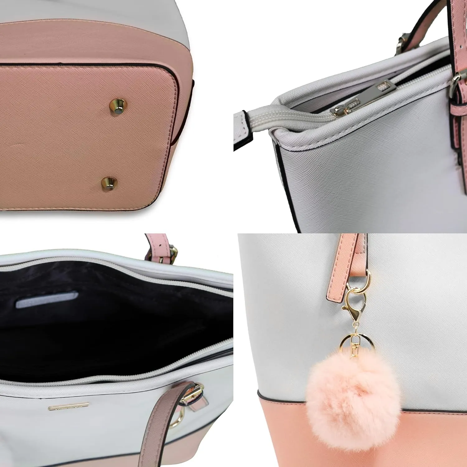 Shoulder bag, Crossbody Bag & Wristlet Wallet(Set of 3-Pure Black) Synthetic Leather Zipper Bag.
