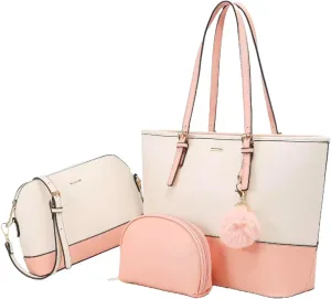 Shoulder bag, Crossbody Bag & Wristlet Wallet(Set of 3-Pure Black) Synthetic Leather Zipper Bag.