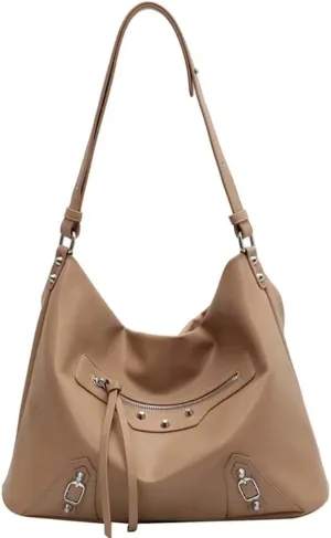 Shoulder Bag for Women Stylish Top Handle Bag Daily Hobo Handbag Minimalist Bucket Work Bag PU Leather Tote Travel Bag