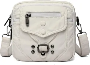 Shoulder Bag Large Capacity Waterproof Canvas Handbag with Shoulder Strap Stylish and Versatile Leisure Bag(White)