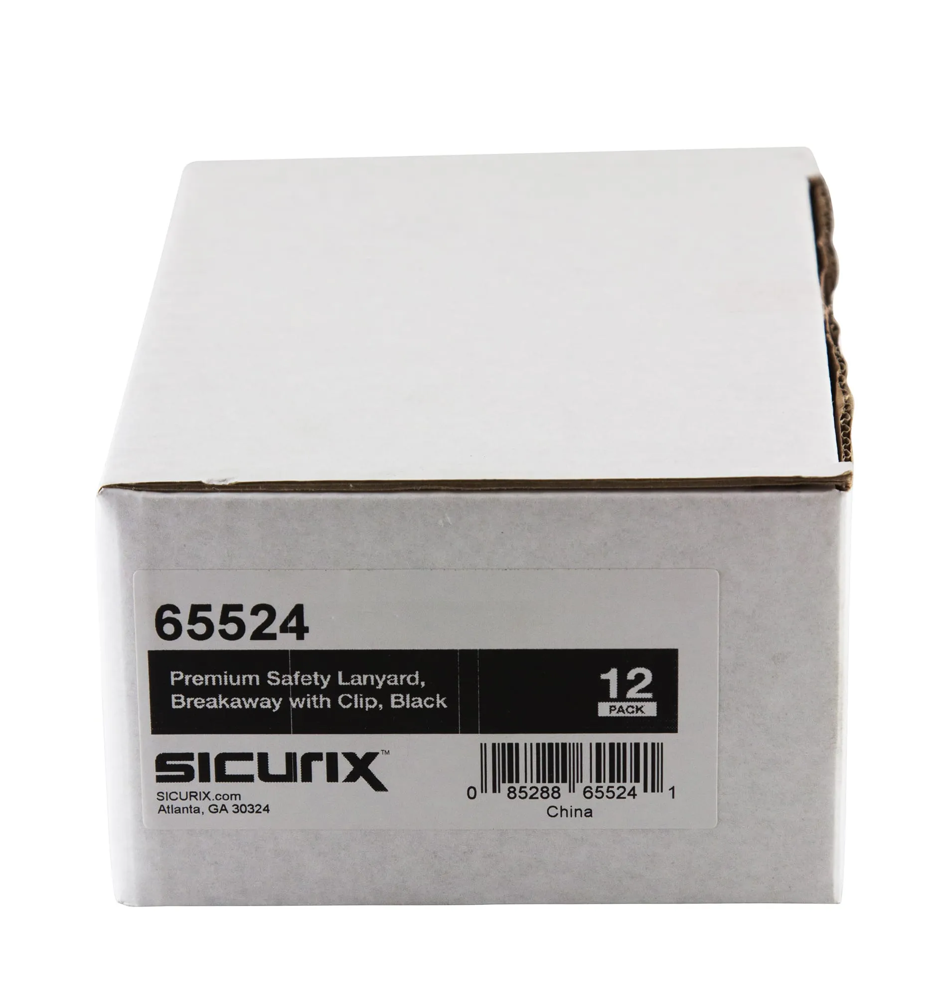 SICURIX Lanyard BLACK BD Clip 12 Pack (65524)
