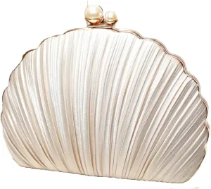 Silk Evening Clutch Purses Women Chic Shell-shaped Evening Handbag Evening Clutch Bag with Chain for Prom Wedding 2025