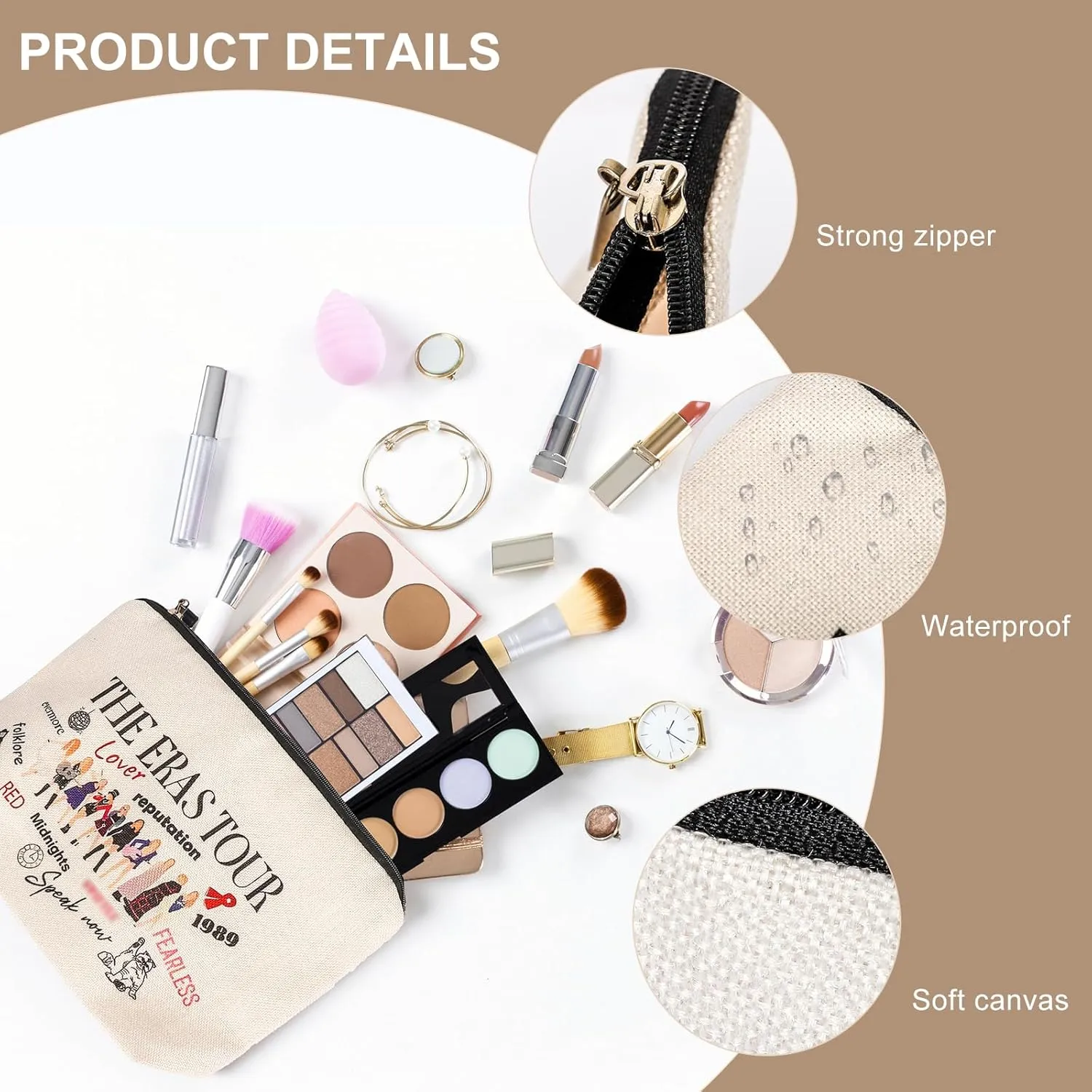 Singer Makeup Bag, Wallet Travel Cosmetic Bag Makeup Bag Gifts for Women Sister Mum Music Lover Singer Fans Bride Bridesmaid Cosmetic Bag (D)