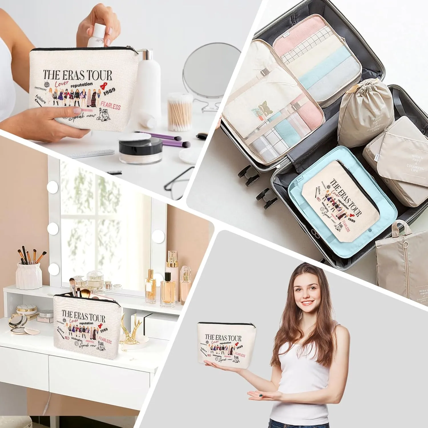 Singer Makeup Bag, Wallet Travel Cosmetic Bag Makeup Bag Gifts for Women Sister Mum Music Lover Singer Fans Bride Bridesmaid Cosmetic Bag (D)
