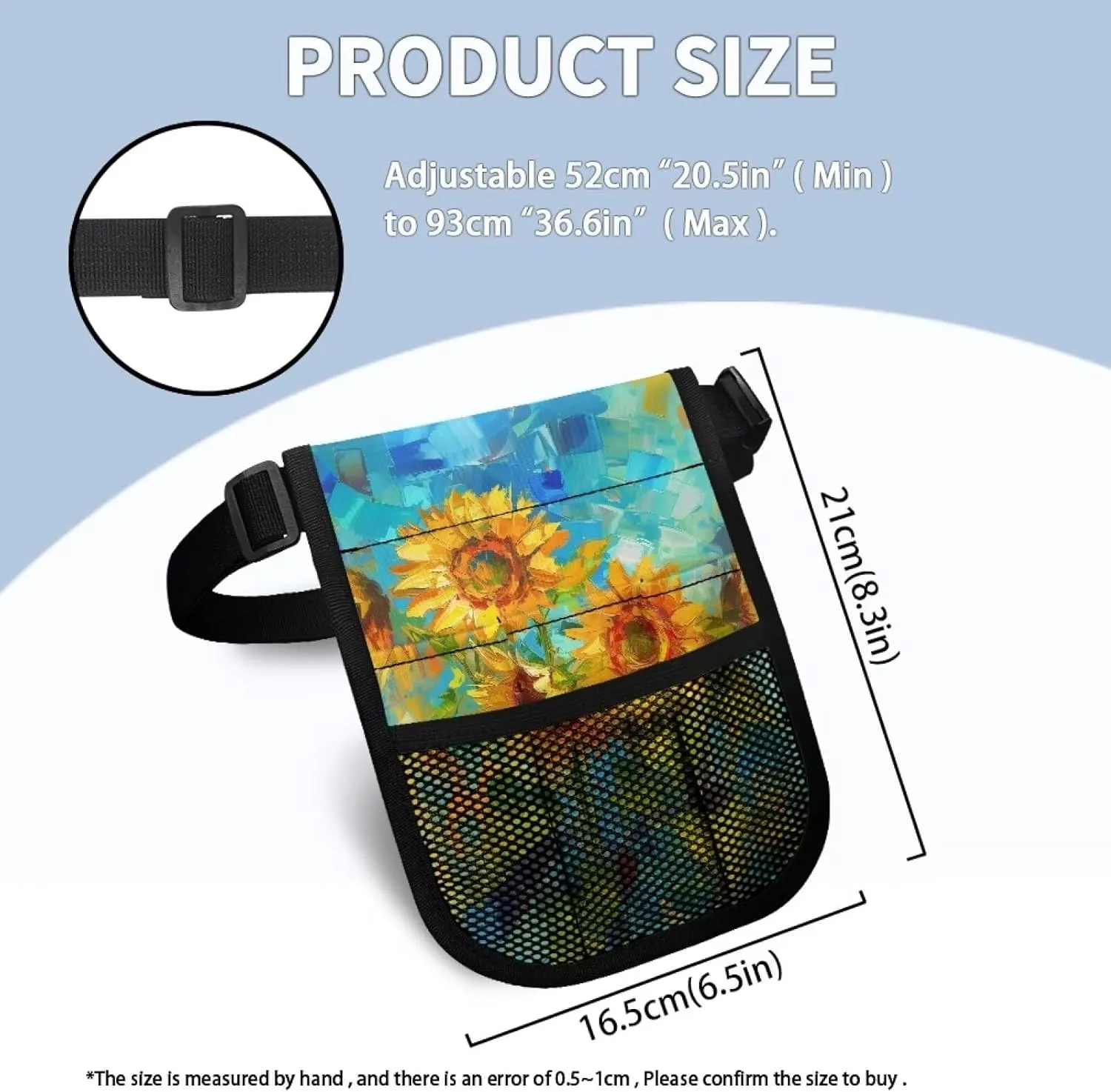 Sky Sunflower Nurse Fanny Pack for Women Nursing School Essentials Convenient Blue Fashion Pouch Bag Doctor'S Ergonomic Safe and Hygienic Dustproof and Waterproof, Medium, BZT22